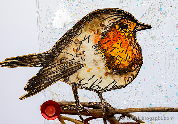 Layers of ink - Winter Robin Tag with Clear Background tutorial by Anna-Karin Evaldsson.