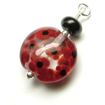 Lampwork Glass 'Poppy' Pendant