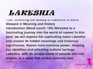 meaning of the name "LAKESHIA"