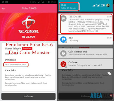 Penukaran Pulsa Ke-6 Dari Coin Monster