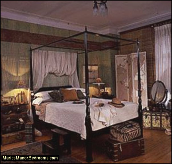 British Colonial exotic safari theme bedroom ideas  safari bedrooms