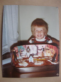star wars birthday cake, 1983, haircut, han solo, luke skywalker, r2d2, lando calrissian