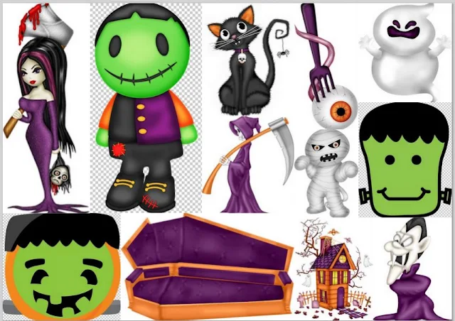 Halloween Monsters Clipart.