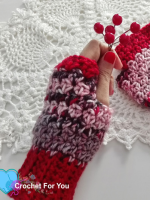 http://www.crochetforyoublog.com/2017/10/winters-cerise-crochet-fingerless-gloves/