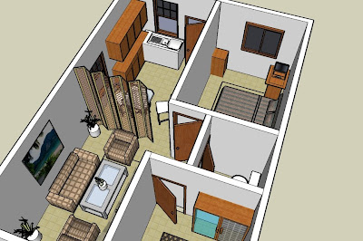  Gambar  Denah  3D  Sketch Up Rumah  Mungil Argajogja s Blog