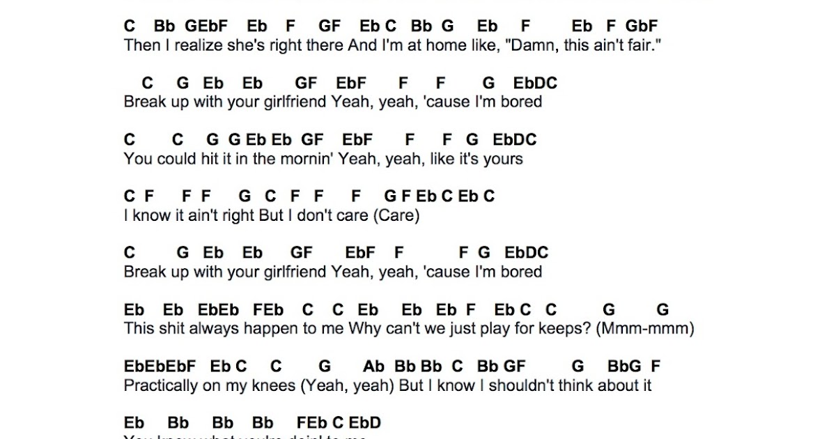 Flute Sheet Music Break Up With Your Girlfriend Im Bored