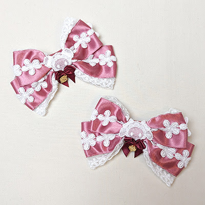 Baby Kumya Flower Ribbon Clips (2023) Rose Pink