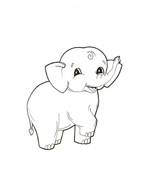 Baby Elephant Coloring Pages