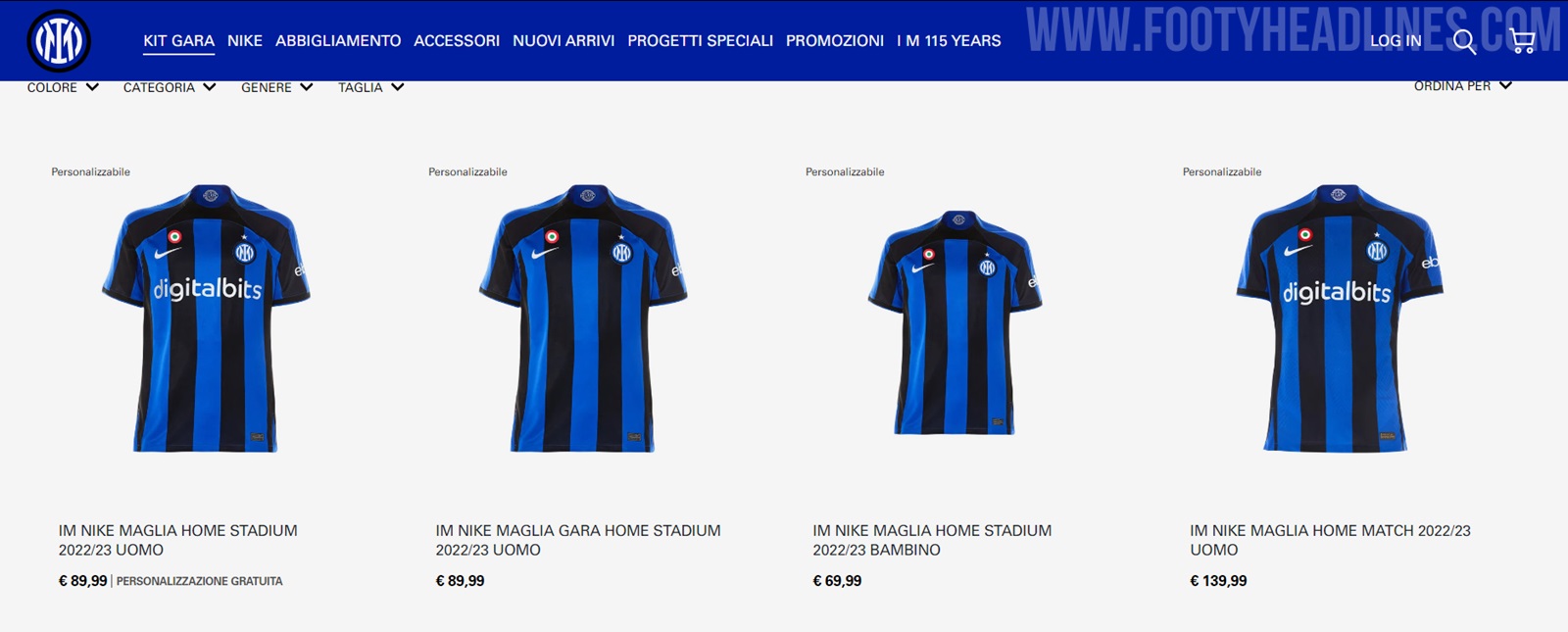 IM NIKE MAGLIA HOME MATCH 2023/24 UOMO