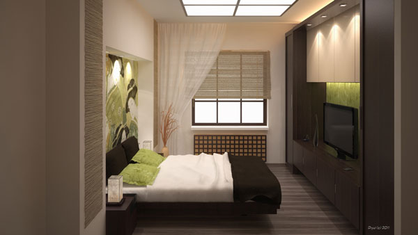 bed room interior wallpaers