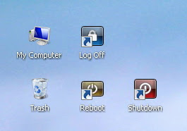 Icon Shutdown, Reboot dan Log Off pada Desktop