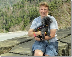 Smudge enjoying the fresh air in the mountains of NC/Tenn