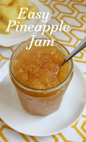 Food Lust People Love: Spread a little bright yellow sunshine on your morning toast with my easy pineapple jam. With just two main ingredients, it couldn’t be simpler. It also makes a great filling for muffins, cakes and buns. Quick jam made from fresh pineapples requires only heat and sugar and just a little bit of time. No water bath is necessary; just store it in a clean jar in the refrigerator. I can guarantee it won’t last long!