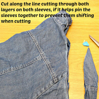 Denim shirt cut pattern out