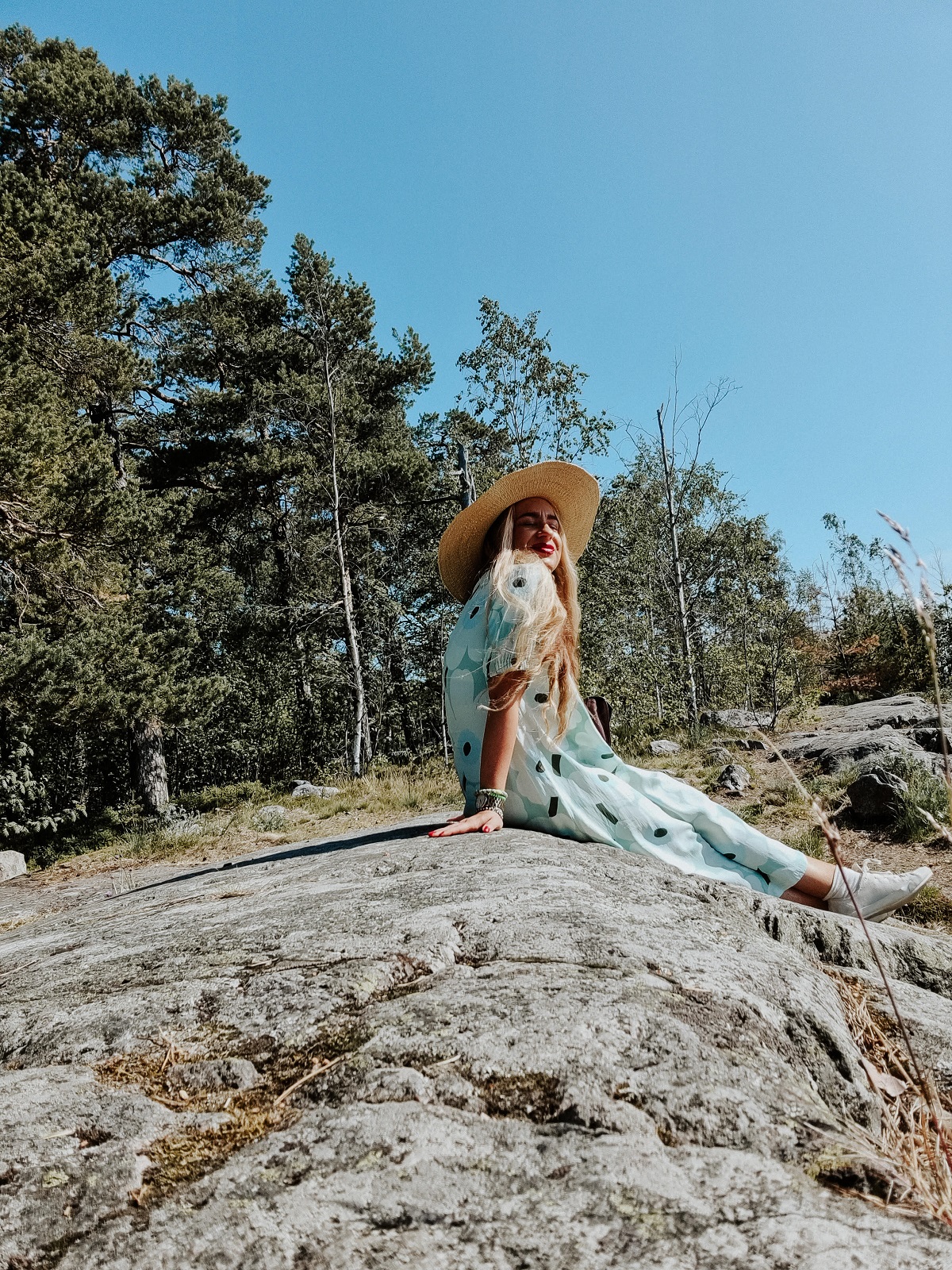 Sea cliffs summer marimekko girl laajasalo island helsinki finland archipelago