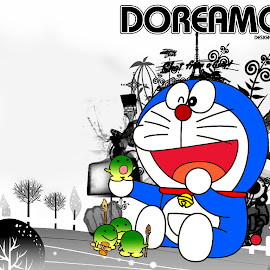 wallpaper doraemon, giant, suneo, nobita, sizuka