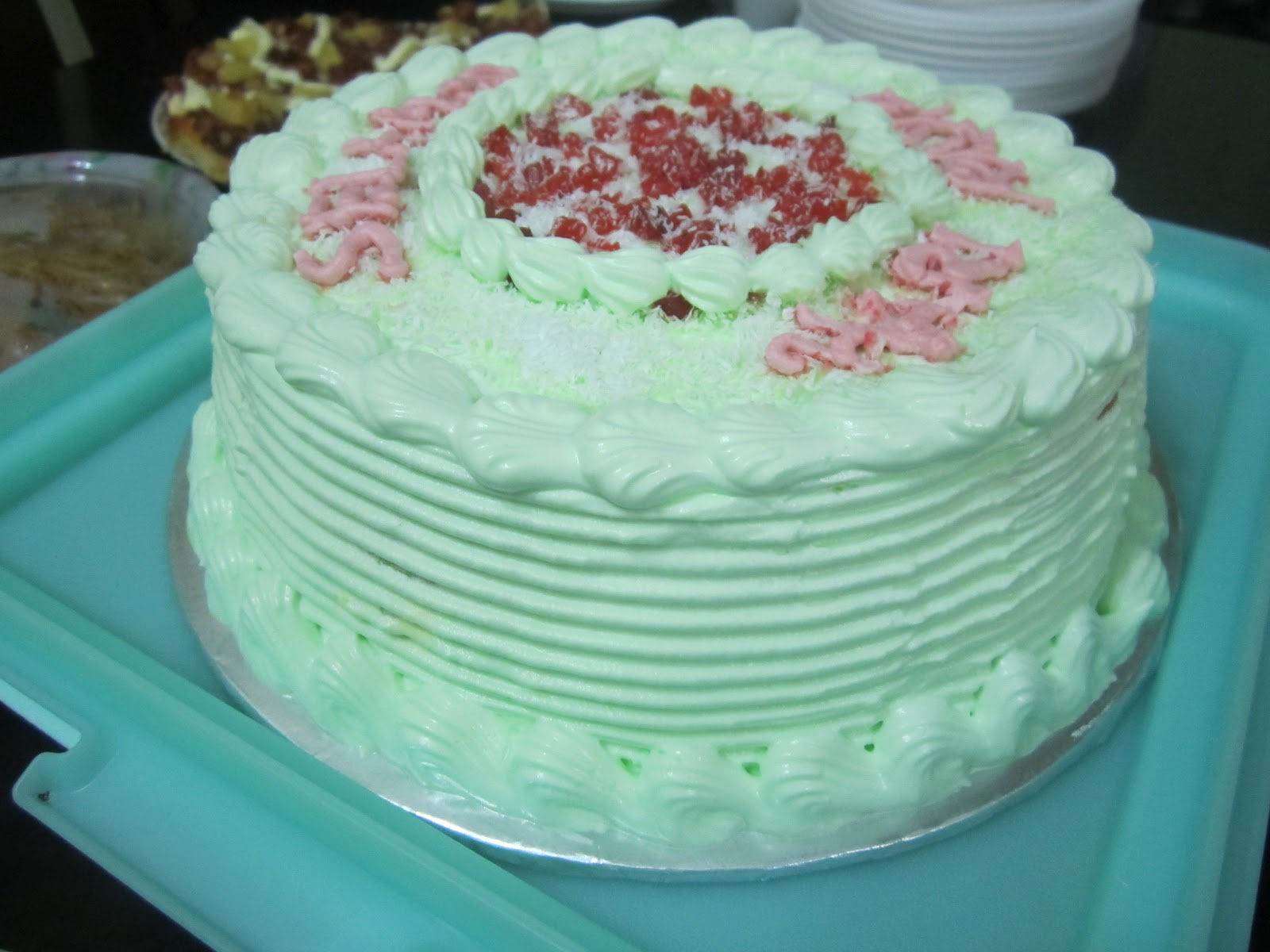 D' Attic Cake: Pandan Layer Sponge Cake with Pudding Mix