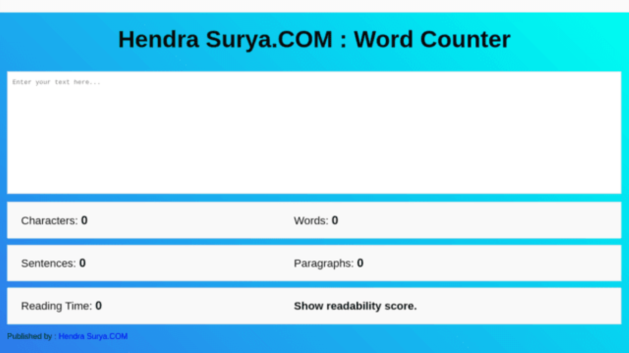 Word Counter Basis HTML