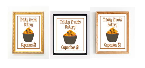 Tricky Treats Bakery  Halloween Printable Wall Art