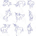 Unicorns Lineart Cartoon illustration 