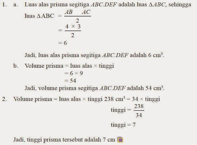 Rumus Luas Permukaan Prisma, Volume prisma serta contoh 