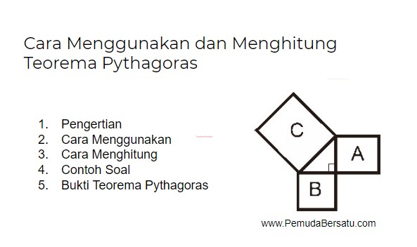 Cara Menggunakan dan Menghitung  Teorema Pythagoras beserta soalnya