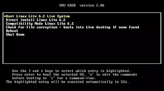 Linux Lite 6.2 Grub