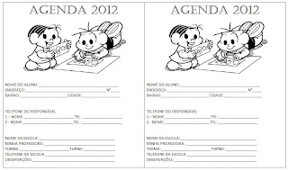 Capa para agenda 2012 Turma da Mônica