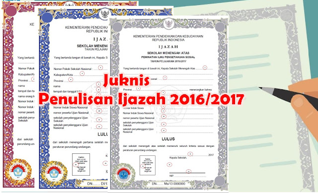 Juknis Penulisan Ijazah Tahun 2017 SD/SMP/SMA