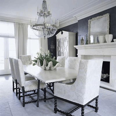 Great Art Decoration: Black and White Dining room design