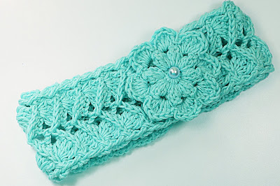 5 - Crochet IMAGEN Cinta para la cabeza rosa a crochet muy fácil y sencillo. MAJOVEL CROCHET