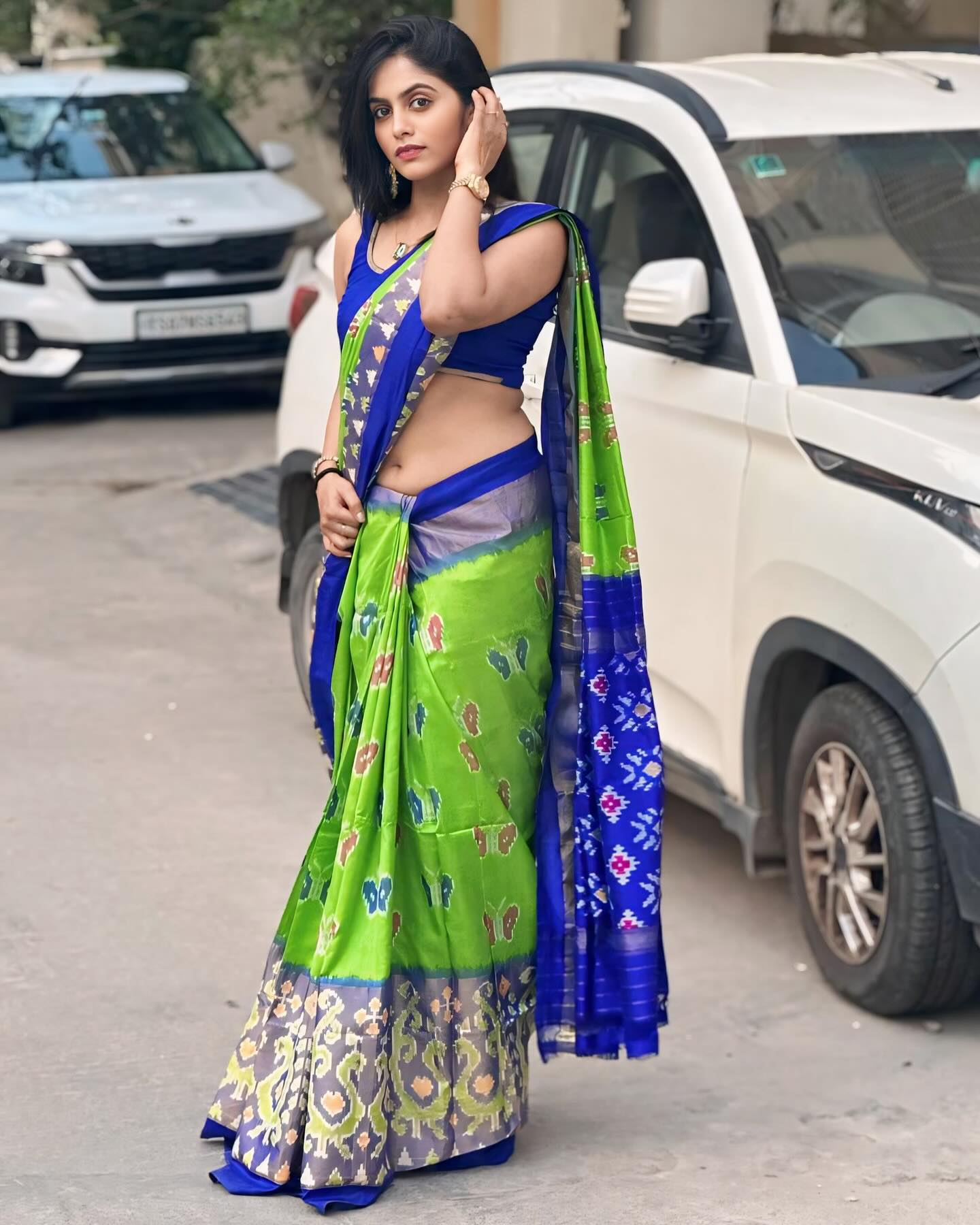 Actress and Model Pragya Nayan Green Saree