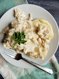 Creamed Turkey Over Biscuits- an easy dinner recipe perfect for that leftover holiday turkey