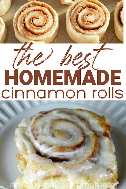 collage of homemade cinnamon rolls