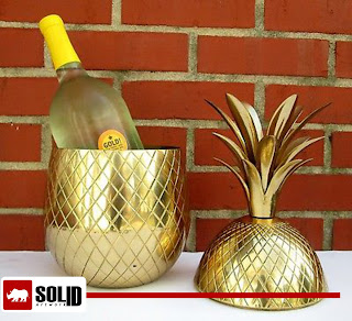 retro brass pineapple ice bucket