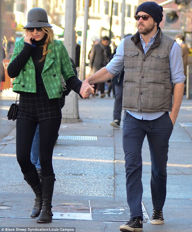 Blake Lively In Checks with Husband Ryan Reynolds