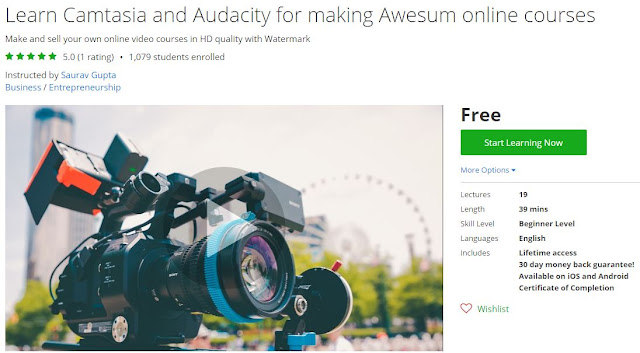 Learn-Camtasia-and-Audacity-for-making-Awesum-online-courses