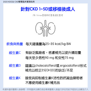 【中文懶人包】2020 KDOQI CKD營養臨床實踐指南