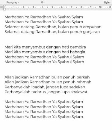 lirik lagu lagu marhaban ya syahro ramadhan ya syahro syiam