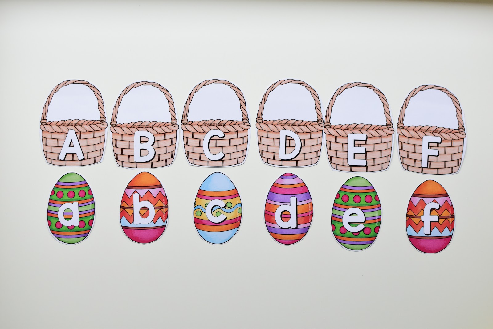 Easter Theme MATCHING UPPERCASE AND LOWERCASE LETTERS