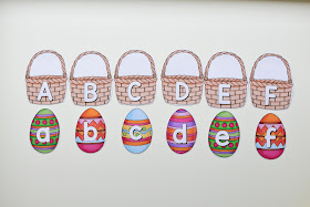 Easter Theme MATCHING UPPERCASE AND LOWERCASE LETTERS