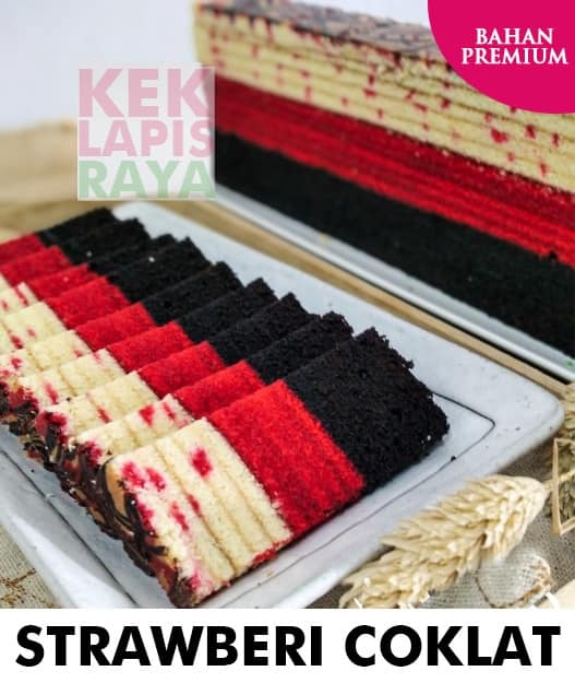 Kek Lapis Strawberi Coklat