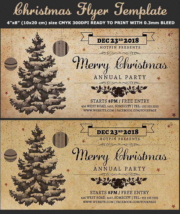  Vintage Christmas Flyer Template