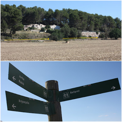 GR-7 BELLPRAT A JORBA (PONT DEL GANXO), sender a tocar del Mas de Cal Pau Llarg