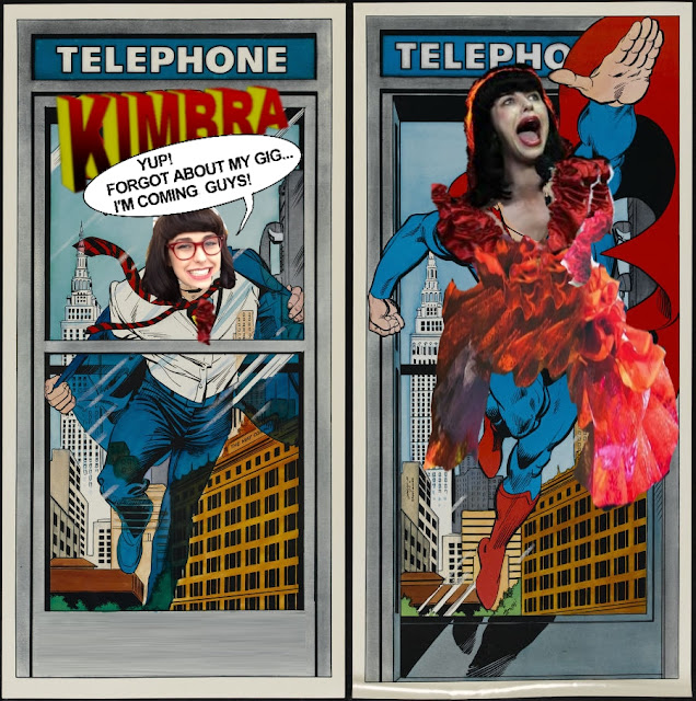 Kimbra preparing for a gig (collage)