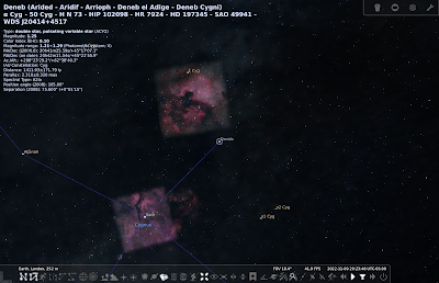 Stellarium showing individual deep sky images