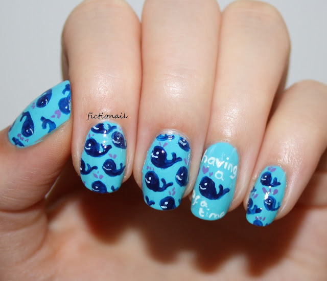 Whale Pattern Nail Art Having a Whale Of a Time