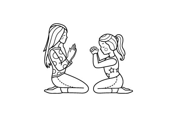 Etsy Girls Praying SVG Cut Files cut files for your personal DIY projects