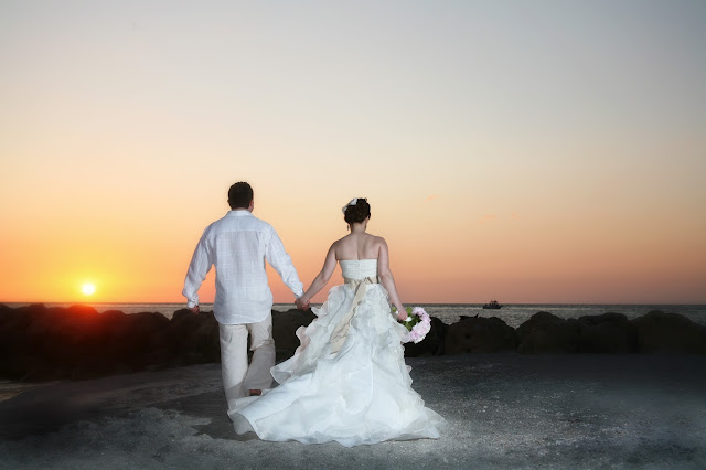 south seas resort sunset wedding