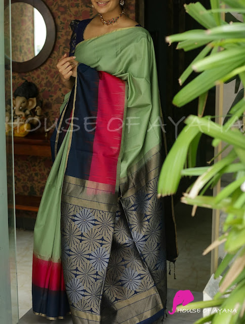 Kanchipuram Handwoven Zari Work Border Silk Sarees